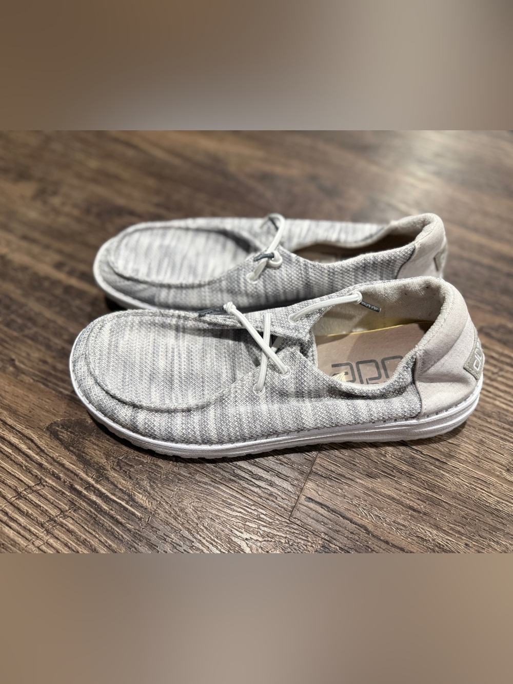 Hey Dude Men's Knit Slip-On Loafers in Light Gray - Picture 3 of 6